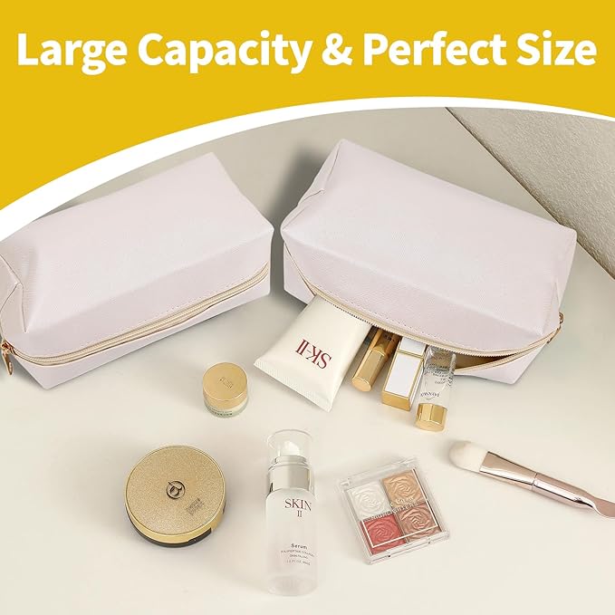 9 Pcs Makeup Bags in Bulk, Pu Leather Cosmetic Pouch Waterproof Small Toiletry Bags, Water Resistant Storage Purse for Lady Women, Waterproof Bags for Travel Purse