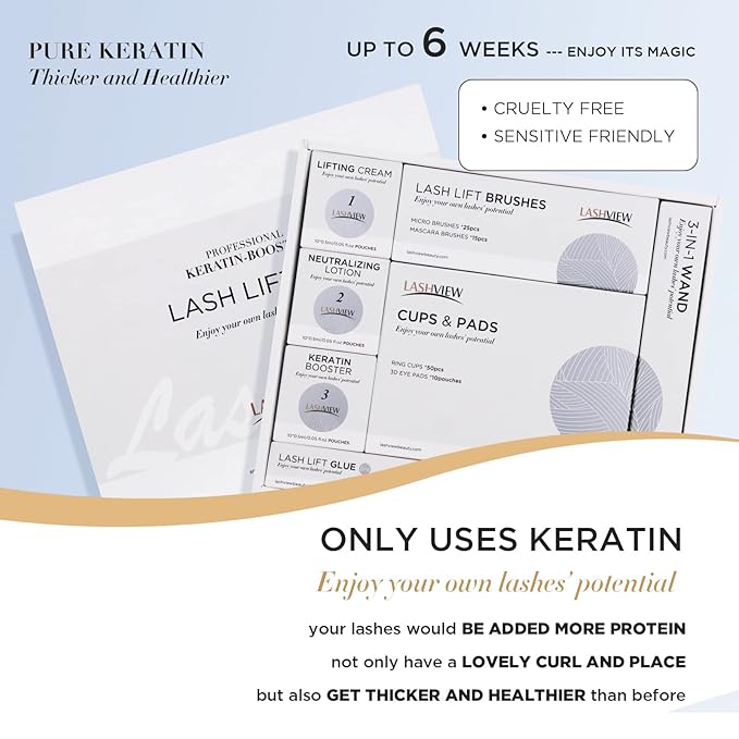LASHVIEW Lash Lift Kit,Lash Lift,Professional Eyelash Perm Kit,Liquid Set,Semi-Permanent,Curling Perming,Wave Lift Extension Perm Set,10 Times