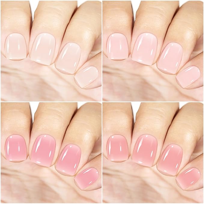 Vishine Gel Nail Polish Starter Kit with UV LED Nail Lamp, 45ColorSheer Milky Pink Jelly Nude Transparent Gel Polish, Top Coat, Base Coat & Matte Top Coat with Essential Nail Art Manicure Tools Set