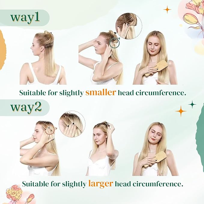 Easyouth Wire Human Hair Extensions Balayage Invisible Wire Extensions Real Human Hair Dark Brown Ombre Light Brown with Blonde Real Hair Wire Extension with Clips for Thinning Hair 18Inch 80G