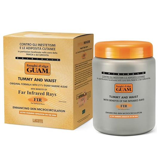 GUAM Anti Cellulite Stomach Wraps, INFRARED Body Wrap for Flat Tummy, FIR Tummy Wrap Cellulite Remover, Belly Cellulite Treatment, Stomach Skin Firming and Tightening Body Mud (2.2LB)