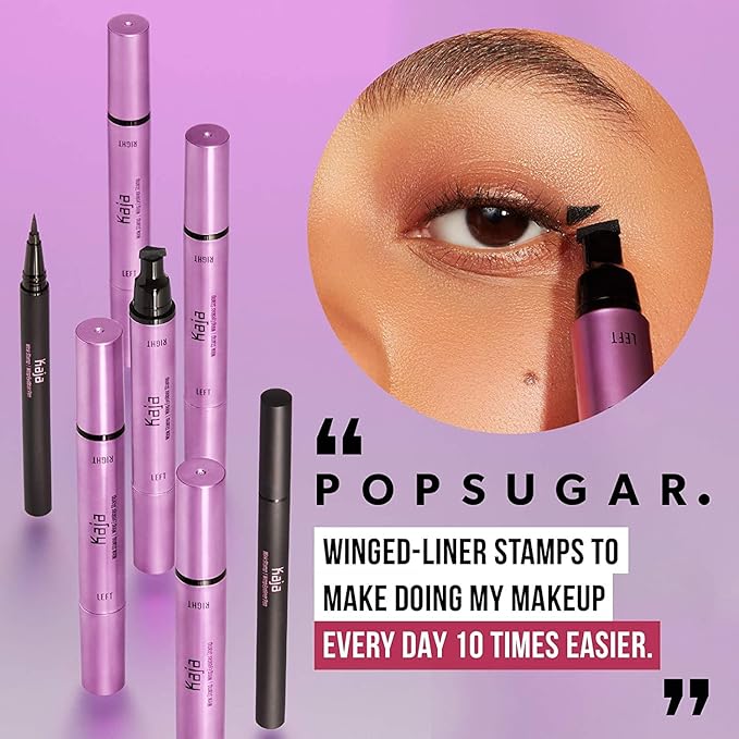 Kaja Winged Eyeliner Set - Wink Stamp Original | with Avocado Extract, Double-ended Wing, Smudge-Proof, Waterproof, Eye Irritation Tested, Long Lasting Pencil, Colorstay, Mother's Day