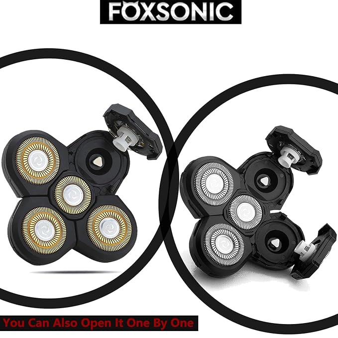 2 Universal 5 Blades Head Shaver Replacement Heads for Head Shaver, Head Shaver Replacement Blades