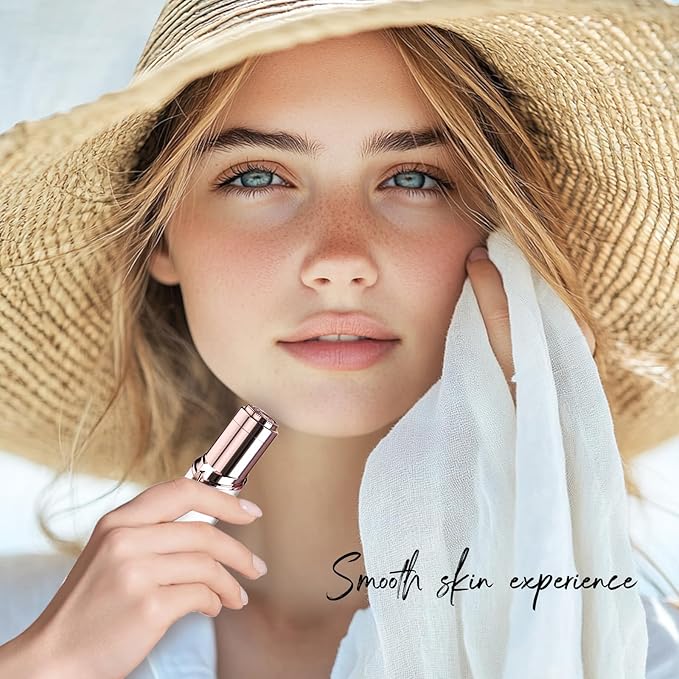 Facial Hair Removal for Women, Painless Face Shaver for Womens, Face Razors for Lip, Chin with USB Rechargeable, White