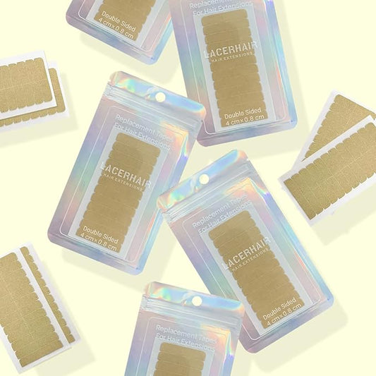 Lacer Replacement Tape Tabs Double Sided for Tape in Hair Extensions 4 * 0.8 cm (1.6 x 0.31 Inch)