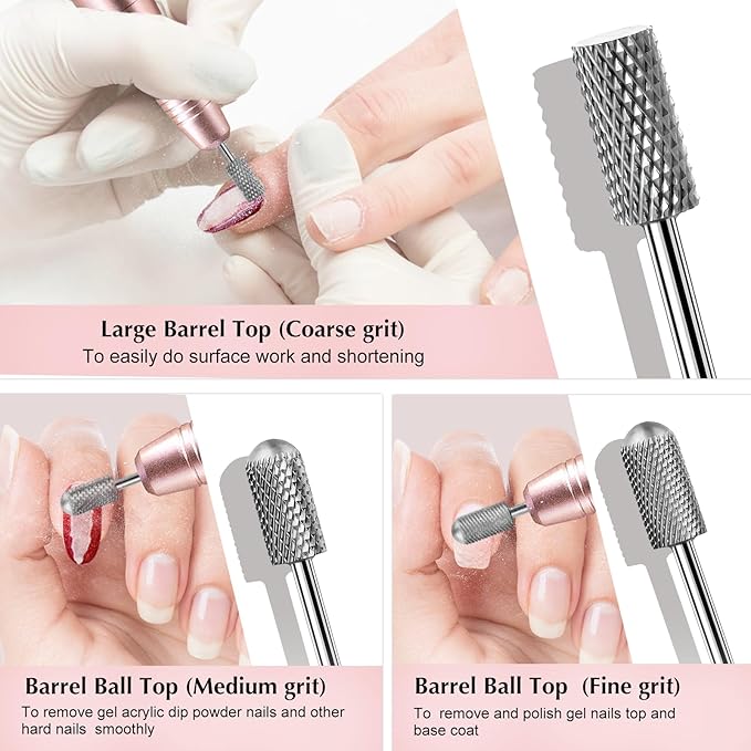 COSLUS Cordless Nail Drill Electric File & Nail Drill Bits Set 7pcs