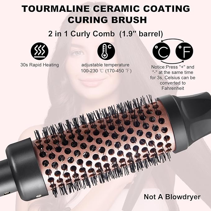 6 in 1 Hair Curling Iron Wand Set PTC Fast Heating Hair Crimper Professional Hair Styling Tools LCD Temp Control with Hair Straightener, Ceramic 3 Barrel Hair Waver Surprise Gift for Women Girl