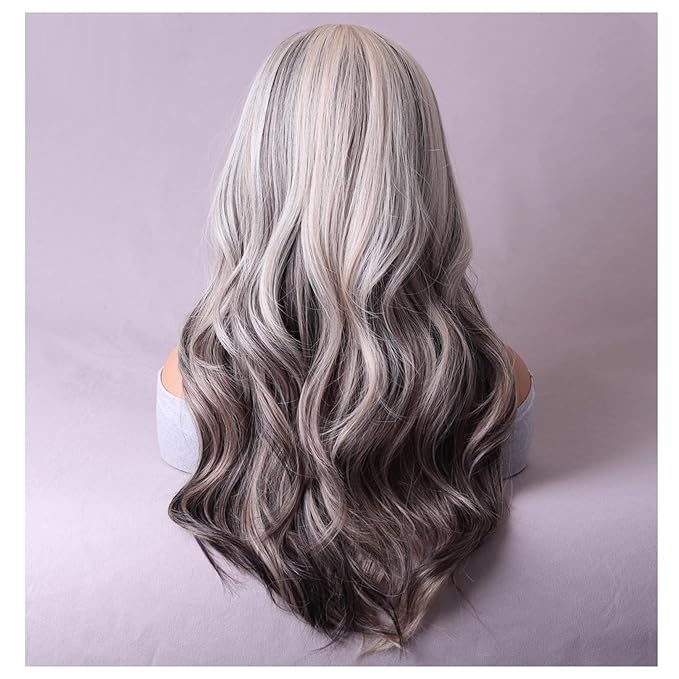 BERON Blonde Brown Wigs Long Wavy Wig for Women Curly Highlights Color Girls Wig Heat Resistant Synthetic Hair Wigs for Cosplay Party Daily or Use