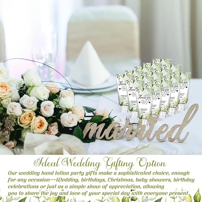 50 Pcs 1 oz/ 30 ml Wedding Hand Cream Bulk Travel Size Bridesmaid Gifts Thank You Hand Cream Body Lotion Gifts for Bridesmaid Souvenir Wedding Party Supplies Bridal Shower Favors