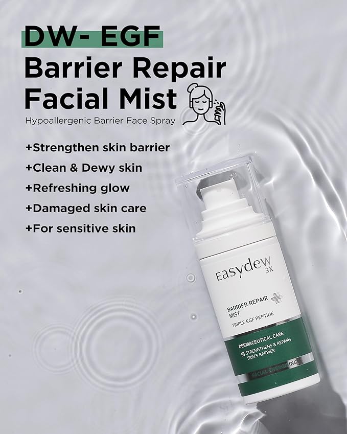 EASYDEW Barrier Repair Mist - Advanced Protective, Moisturizing and Revitalizing Face Spray for Enhanced Skin Barrier Health with EGF Peptide, Hyaluronic Acid, Collagen, 2.02 fl.oz.