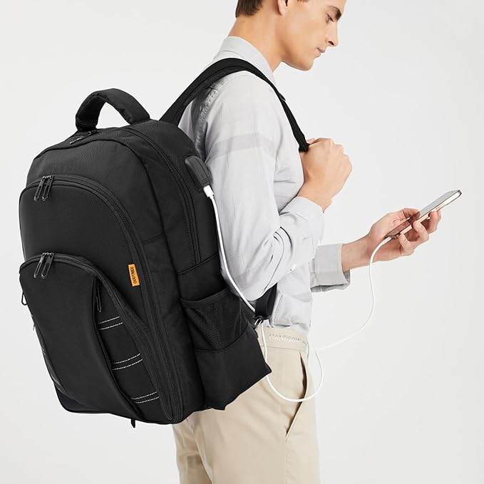 Barber Supplies Bag, Portable Backpack Bag for Clippers and Supplies, Travel Hairstylist Clipper Organizer Bag for Barber Tools with USB Port