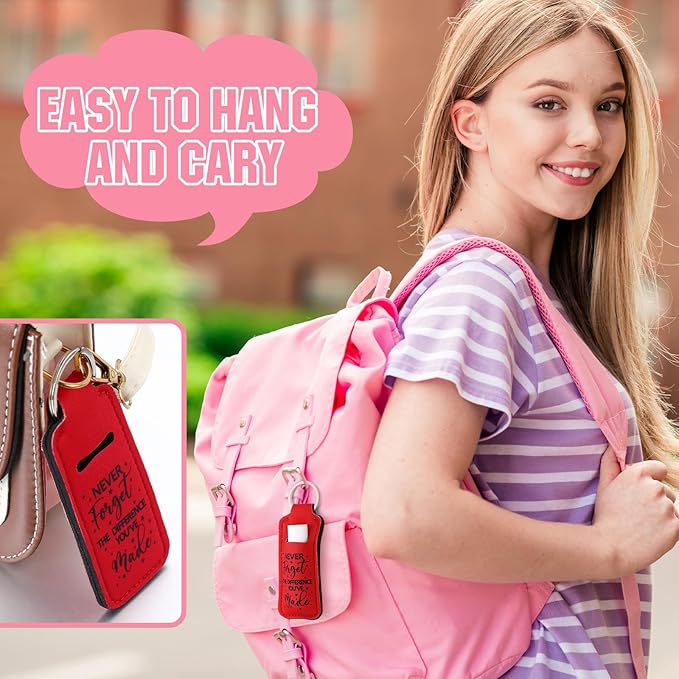 72 Pcs Lipstick Holder Bulk Lipstick Holder Keychain Thank You Inspirational Lip Gloss Pouch Portable(Bright Colors)