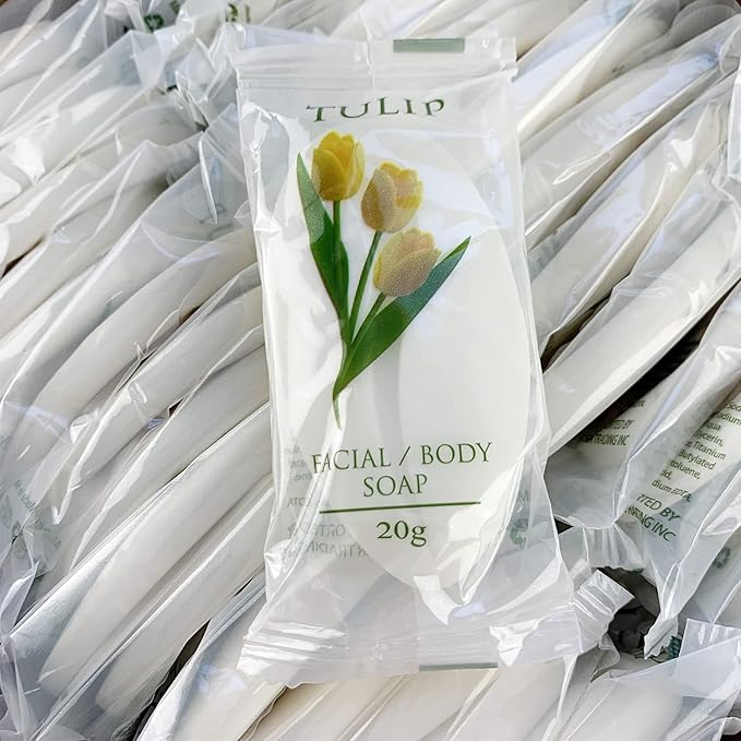 Tulip 204 Count Travel/Spa Facial Body Soap 0.7 Ounce Hotel Size In Bulk Individually Wrapped Scented With A Fresh Fragrance