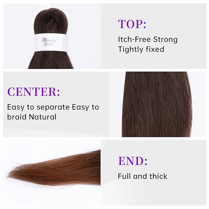 BNG 3X Pre-Stretched Braiding Hair, 28" Professional Itch Free Synthetic Fiber Braids Hair Extensions for Easy Braid, 3 PACKS (9 bundles), (#T1B/27 Off Black/Strawberry Blonde)