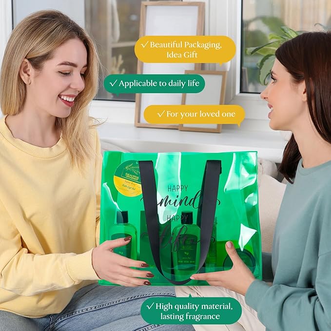 Mother's Day Gifts for Mom Spa Gift Basket Set - Unique Gift Set for Teen Girls Tote Bag for Women, Eucalyptus & Mint Gift Baskets Spa Kit, Birthday Gifts Luxury Bath & Shower Package for Women