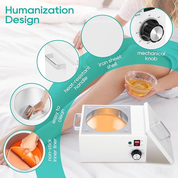 5.5Lbs Professional Wax Warmer for Hair Removal with 0-120C Temperature Control, Large Wax Pot for Salon and Self-use, Gift