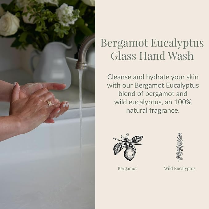 Archipelago Botanicals Bergamot Eucalyptus Hand Wash Refill, Liquid Hand Soap Refill, Fragrances with Bergamot and Eucalyptus, 33 fl oz