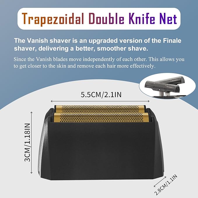 2 Pack Shaver Replacement foil Compatible with Wahl 5 Star Series Vanish Shaver 8173-700,Black