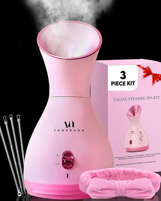 Facial Steamer Spa Kit with Complimentary 6 Skin Care Tools | Face Steamer for Facial Deep Cleaning with Towel Warmer & Humidifier Mode| Self Care Spa Gifts for Women, Mothers Day Gifts for Mom