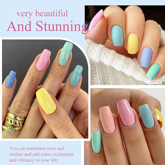 MEET ACROSS Pale Gel Nail Polish Set 18PCS Nude Gel Polish Kit 15 Colors Macaron Nail Polish Peach Pink Orange Blue Gel Polish Set Spring Summer Gifts for Women