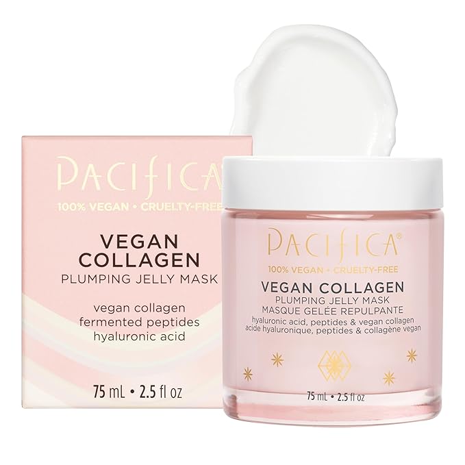 Pacifica Vegan Collagen Plumping Jelly Mask – Overnight Hydrating Face Mask with Vegan Collagen, Squalane & Hyaluronic Acid, Deep Moisture for Plump, Dewy Skin, Glass Skin Glow, Clean Beauty Skincare
