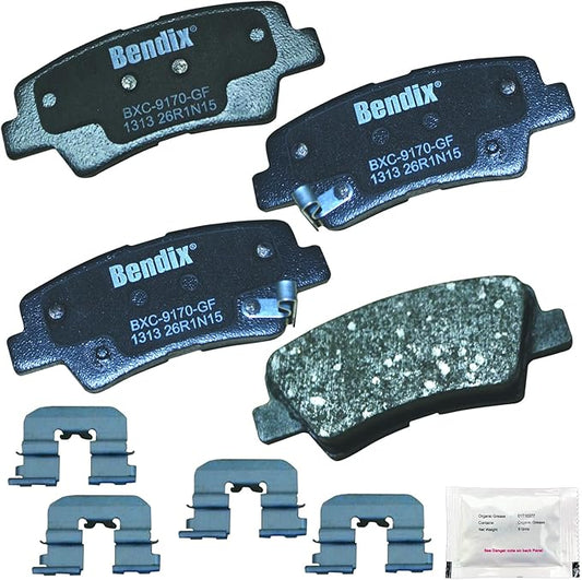 Bendix Priority1 CFC1313 Ceramic Rear Brake Pads for Hyundai Accent 2012, Azera 2011-2010, Elantra 2010, Sonata 2010-2008, Kia Amanti 2009-2007, Rio 2012, Soul 2013-2010