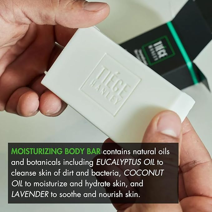 Tiege Hanley Mens Skin Care Gift Box Set, Silver - Men's Skincare Set Includes Face Wash, Exfoliating Scrub, Facial Moisturizer, Face Clay Mask, Moisturizing Lip Balm, & Moisturizing Body Soap Bar