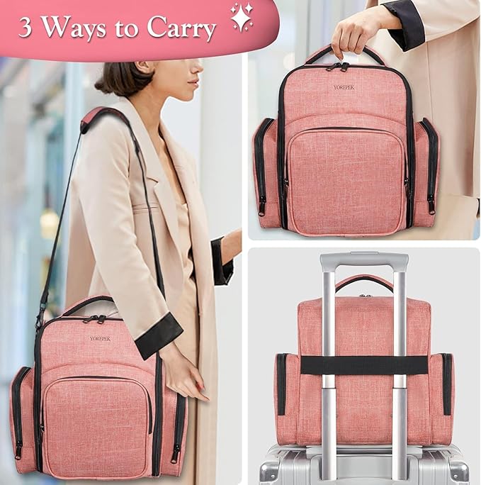 YOREPEK Nail Polish Organizer Holds 72 Bottles, Large Capacity with 3 Removable Pouches and 4 Zippered Pockets for Manicure Tools, Supplies, Nail Lamp, Gift for Women