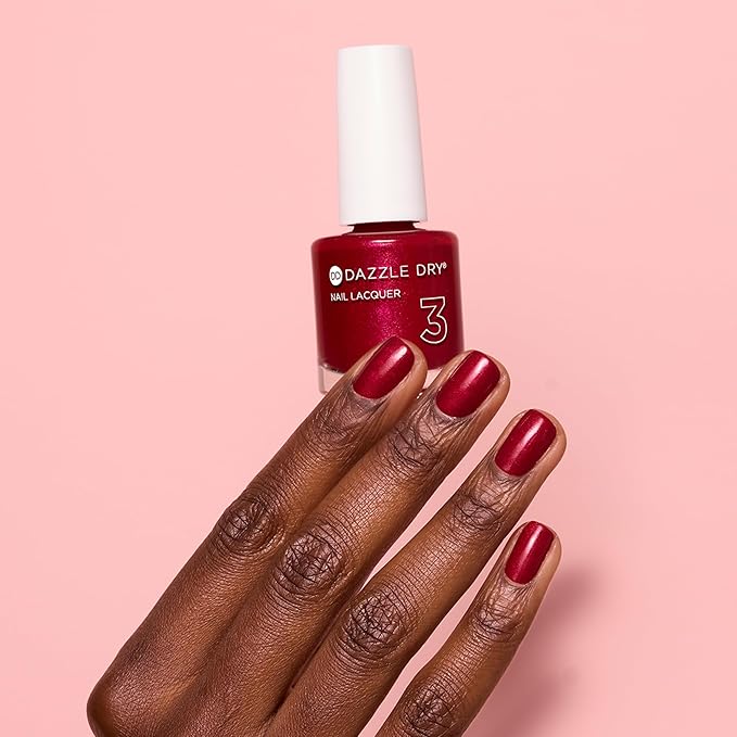 Dazzle Dry Nail Lacquer (Step 3) - Apple Of My Eye - A ruby red with magenta shimmer. Full-coverage shimmer. (0.5 fl oz)