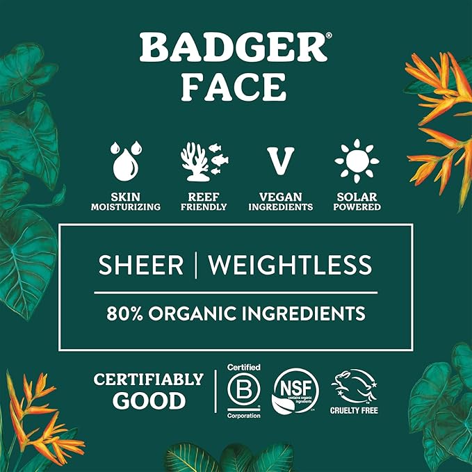 Badger Mineral Daily and Face Sunscreen Combo, SPF 30 Lightweight Organic Mineral Sunscreens with Zinc Oxide, Hydrating Everyday Sunscreen Lotions for Face & Body, Vegan & Unscented, 2-Pack