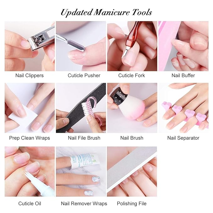 Vishine Gel Nail Polish Starter Kit with 48W SUNOne UV LED Nail Lamp Speed Dryer Manicure Tools 6 Pretty Colors Gel Polish Base and Top Coat #01