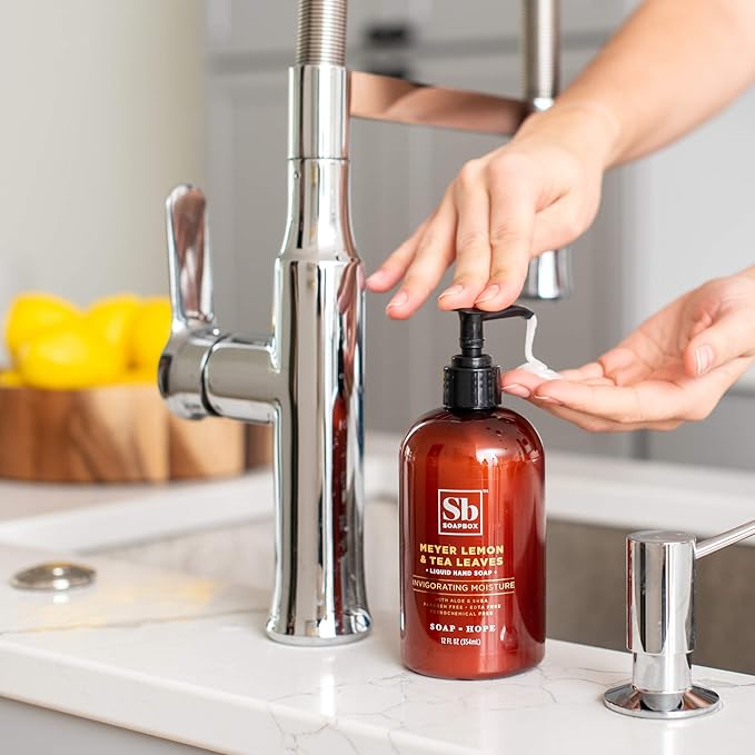 Soapbox Liquid Hand Soap Refill, Meyer Lemon & Tea Leaves, Gentle & Moisturizing Hand Wash for Kitchen and Bathroom, Vegan & Cruelty Free, 64oz Half Gallon Refill (Pack of 1)