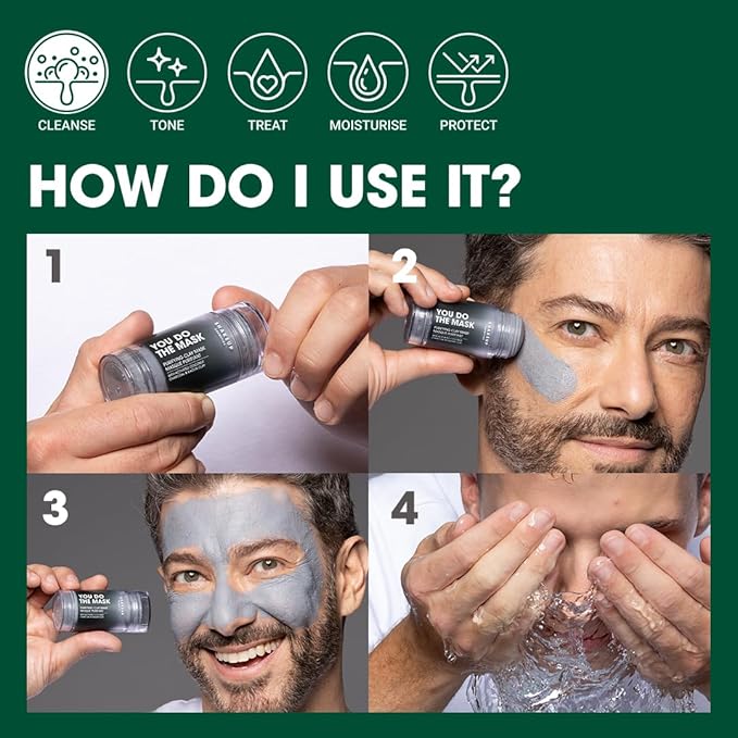 Mens Skincare Sticks Duo, Vegan Formula Including a Moisturiser Stick and Charcoal Face Mask Stick, 2-Step Skincare Kit Perfect for Him. Aka. SHAKEUP THE SKIN STIX DUO