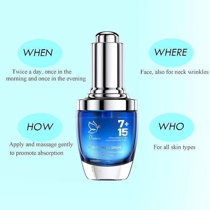 Copper Peptide Serum-Peptide Serum for Face & Neck,Anti-Aging Wrinkle-Advanced Youthful Skin Face Elixir - GHK-Cu, EGF, Hyaluronic Acid - Anti-Aging, Firming,Moisturizing-Korean Skin Care,25mL/0.88 Oz