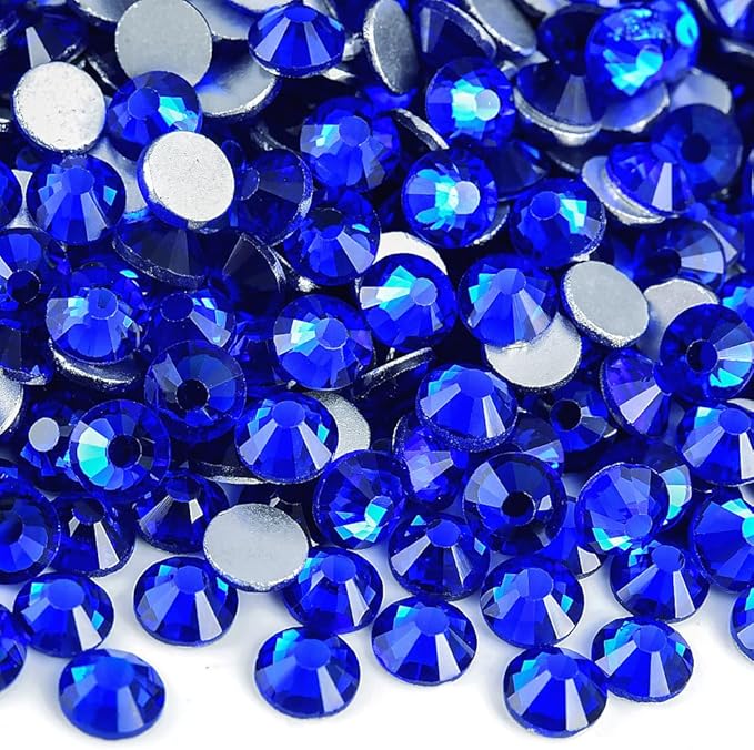 Blinginbox Flatback Rhinestones Bulk,14400pcs Crystal Round Loose Gemstones Glass Rhinestones for Crafts Makeup Nail Art Clothes Shoes DIY Decorations(SS20,4.6-4.8mm,Sapphire)