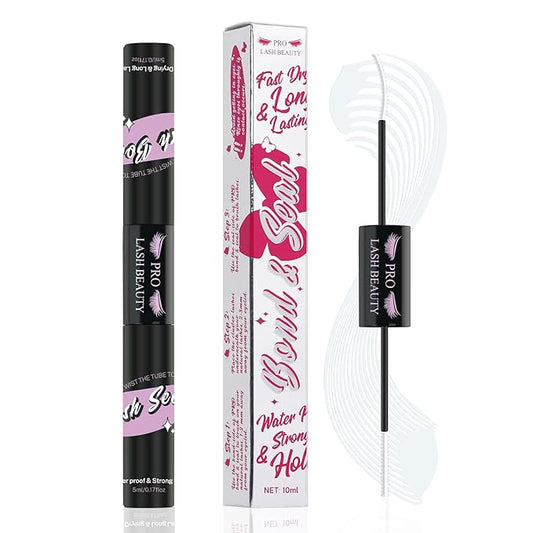 Lash Bond and Seal Cluster Lash Glue & Seal Waterproof Cluster Lash Glue for DIY Eyelash Extensions Waterproof Strong Hold (10ml, Clear Bond & Seal)