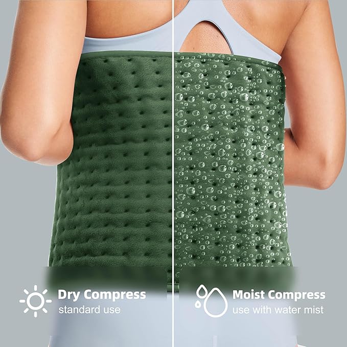 Heating pad for Back, Neck, Shoulder, Cramps and Leg Pain Relief, Heat Pads Christmas Gifts for Women, Men, Mom, Dad, Auto-Off,Machine Washable,Moist Dry Heat Options,Extra Large 12"x24"