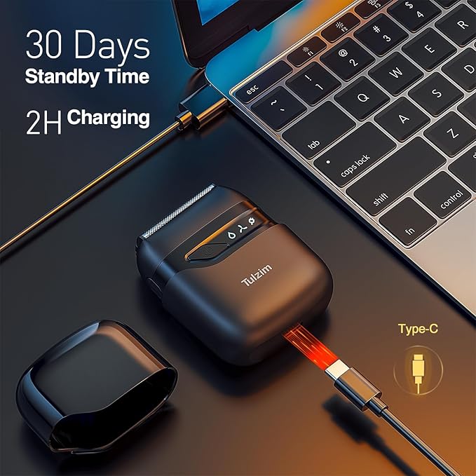 Electric Razor, Upgraded Mini Electric Shaver for Men, Foil Shaver for Men with 3 Blade Heads Floating Head IPX7 Waterproof Wet/Dry USB Type C Stylish Design