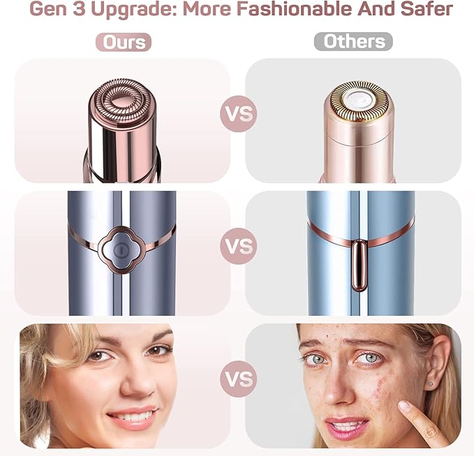 Facial Hair Removal for Women, GURELAX Hair Remover for Face, Painless Hair Removal Device, Face Shavers for Chin Upper Lip -Included 4 x Replacement Heads