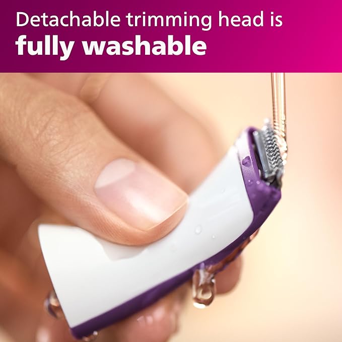 Philips Beauty Bikini Genie Cordless Trimmer for Bikini Line Hair Removal, with Shaving Head and Comb, BRT383/50