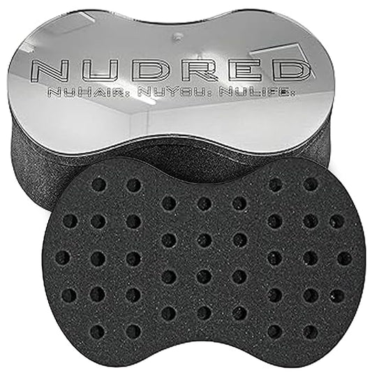 Hair Brush for Black Men and Women, Twisting Sponge for Curling Afro Style Dreads, Coils & Twists, Barber Curling Care Tool (Silver, Small Holes)