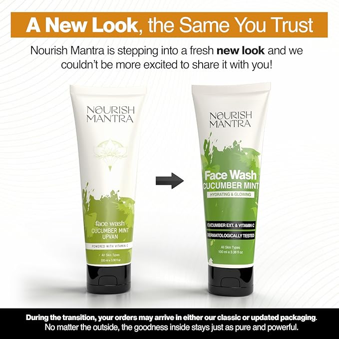 NOURISH MANTRA - Cucumber Mint Upvan Face Wash | Powered with Vitamin C, Cucumber, and Niacinamide | Face Wash For All Skin Types | Paraben & SLS, SLES Free | Vegan & Cruelty-Free | 100 ml