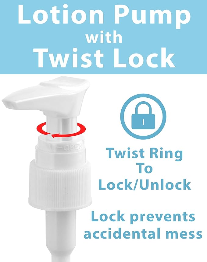 2 oz Frosted Clear Glass Boston Round Bottle with White Lotion Pump (12 Pack)