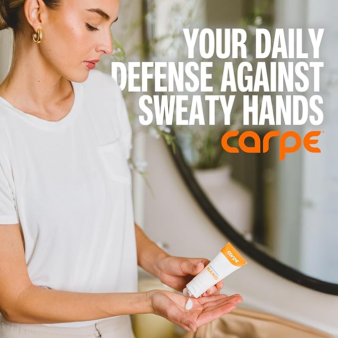 Carpe Sweat Absorbing Hand Lotion (Pack of 2), A dermatologist-recommended, non-irritating, smooth lotion that helps stop hand sweat, great for hyperhidrosis or excessive sweat (Original Eucalyptus)