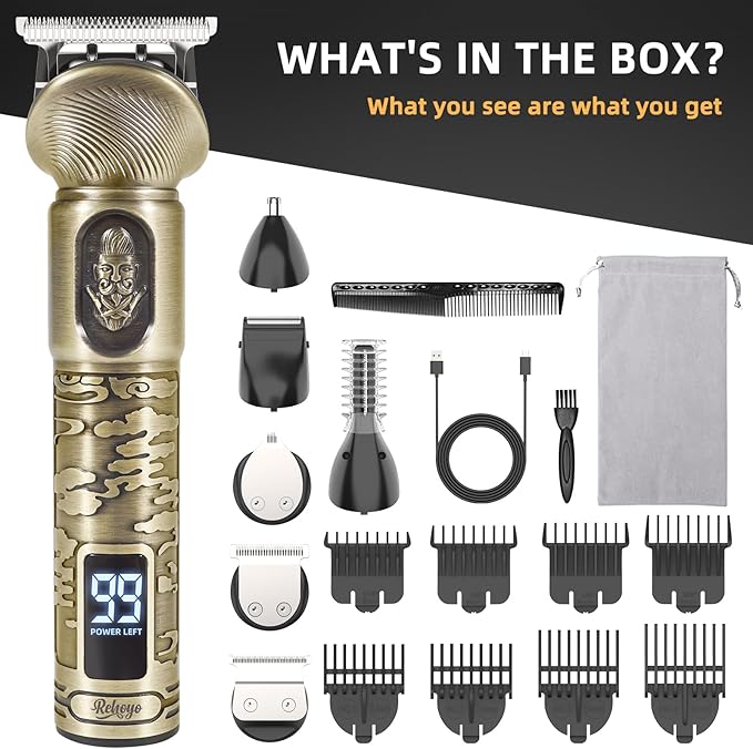 Beard Trimmer for Men, Waterproof Cordless Hair Clipper, Electric Razor Shaver, Mens Grooming Kit for Mustache Nose Body Facial Hair, Rechargeable Beard Trimmer Kit, Gifts for Men