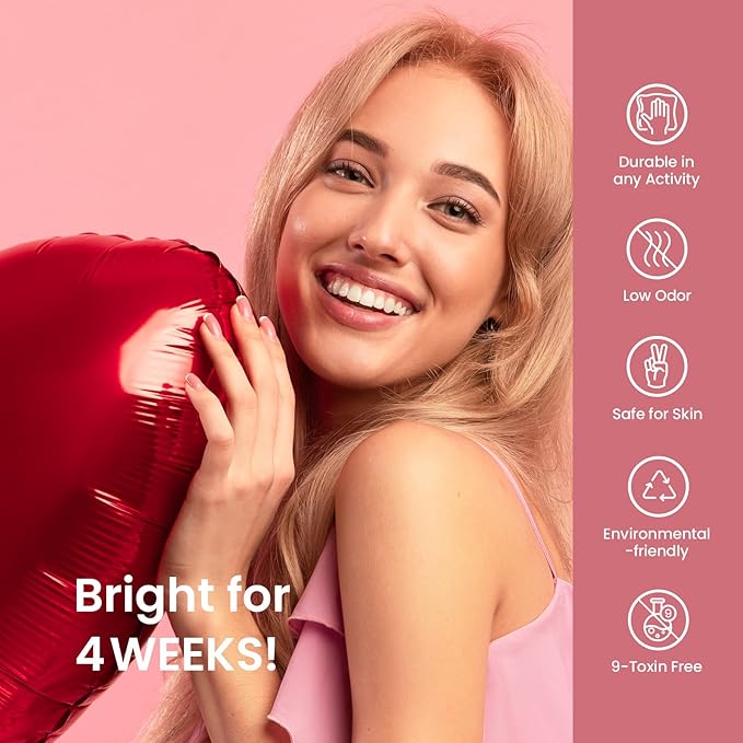 beetles Gel Nail Polish Set 6 Colors, pink nude gray glitter Gel Nail Polish Set Wedding Gel Polish Bridesmaid Nail Art Design Soak Off Uv LED Lamp Needed Manicure Set Valentines Day Gifts for Women