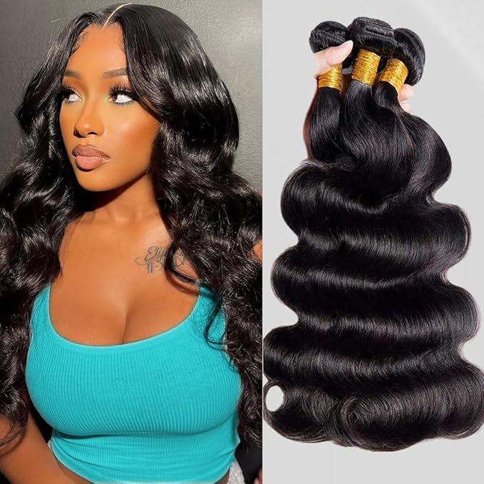 Human Hair Bundles 14 16 18Inch 3 Bundles Human Hair 12A Brazilian Body Wave Bundles Hair Extensions Natural Black Color