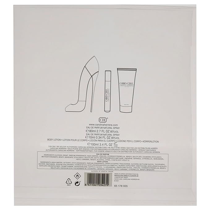 Carolina Herrera Good Girl for Women - 3 Pc Gift Set 2.7oz EDP Spray, 3.4oz Body Lotion, 10ml EDP Spray