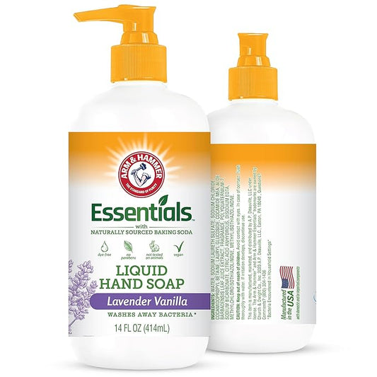 Arm & Hammer Liquid Hand Soap for Skin Cleaning - Cleanser for Kitchen & Bathroom with Lavender Vanilla Scent - Natural Hand Soap Cleanses, Softens 14 FL Oz (414ml)
