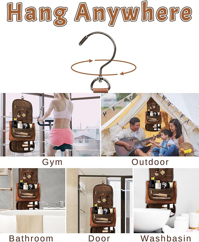 Personalized toiletry Bag for Men, Father's Day Gifts, Custom Engraved Leather Toiletry Organizer, Waterproof Dopp Kit & Gifts for Dad, Husband, Groomsmen